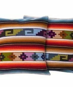 NO GEOMETRIC SUNSET TEMPLE PILLOW (PERU) BOHO