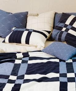 AN BOHO COBALT PATCHWORK THROW PILLOW 15 AN BOHO COBALT PATCHWORK THROW PILLOW