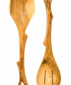 SW EASTERN AFRICA OLIVE WOOD BRANCH SALAD SERVING SET (KENYA)
