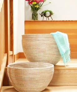 SWD WHITE DEEP NESTING BASKET SET (SENEGAL) BASKETS