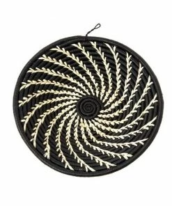 SW BLACK SATA CREAM SPIRALS 10" BASKET (RWANDA)