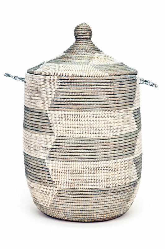 SWD SILVER & WHITE HERRINGBONE BASKETS (SENEGAL) 6 SWD SILVER & WHITE HERRINGBONE BASKETS (SENEGAL)
