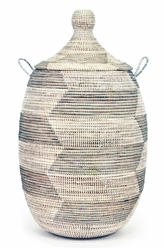 SWD SILVER & WHITE HERRINGBONE BASKETS (SENEGAL) 3 SWD SILVER & WHITE HERRINGBONE BASKETS (SENEGAL)