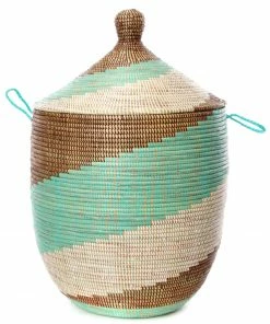 SWD TURQUOISE SWIRL BASKETS (SENEGAL)