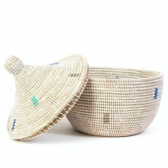 SW COOL TONE DOTS CATHEDRAL BASKET (SENEGAL) 4 SW COOL TONE DOTS CATHEDRAL BASKET (SENEGAL)