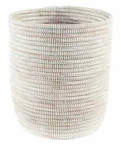 SW WHITE CATTAIL BASKET BIN (SENEGAL)