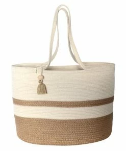 MM JUTE & IVORY COTTON SHOPPER BAG (SOUTH AFRICA) HYGGE