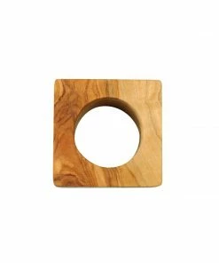 BH OLIVE WOOD SQUARE NAPKIN RINGS