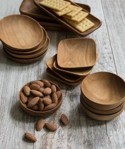 BH HYGGE TEAK TINY SQUARE PINCH BOWL (set Of 4)