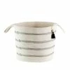 MM IVORY COTTON STRIPED FLOOR BASKETS (SOUTH AFRICA)