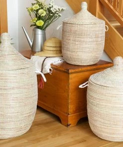 SWD WHITE CATHEDRAL BASKET SET (SENEGAL) BASKETS