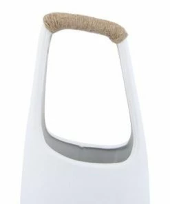 BV BOHO WHITE STONEWARE HANDLE VASES