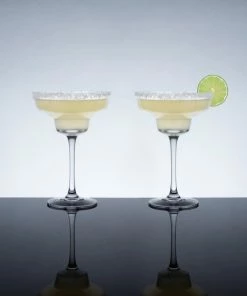 VK COCKTAILS ANGLED CRYSTAL MARGARITA GLASSES