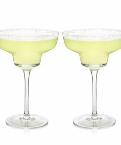 VK COCKTAILS ANGLED CRYSTAL MARGARITA GLASSES