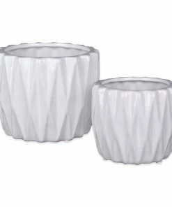UT FLORA WHITE GEO-FALL PLANTERS